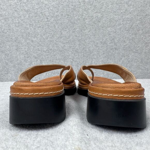 Clarks Women’s Brown Leather Slip-On Sandals Size 10 Casual Summer - Picture 3 of 9